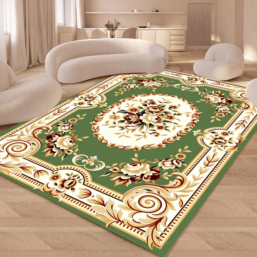 Tapis de grande surface à ornement Floral, multi-tons, Design Floral Central, tapis de sol pour salon