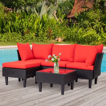 5-Piece Wicker Patio Set 1