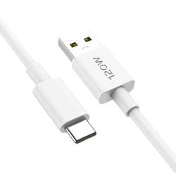 120W Super Flash Charge Type - C Cable with Fast Charger - 1m (WHITE)