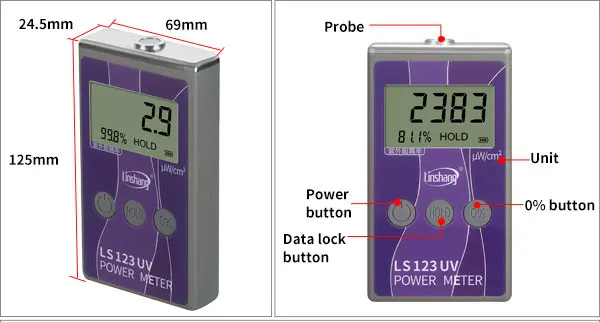 Portable UV Meter LS123 Measure Ultraviolet Radiation Power Intensity Radiance D