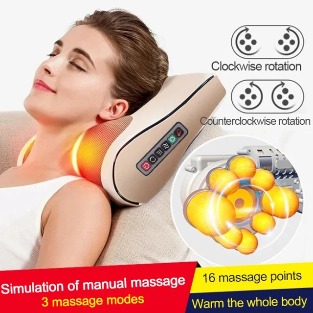 Massage Pillow ​3 speed Head Relax Electric Shoulder Back Shiatsu Neck  Massager - AliExpress