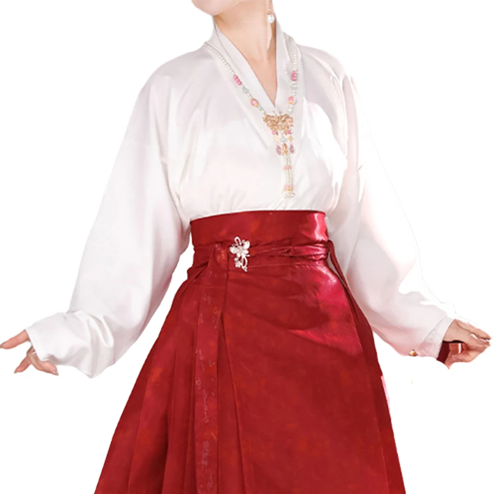 

Shopping Daily Skirt Polyester Printing Retro Suit Sweet Women Attire Chinese Style Fashionable Universal Comfy
