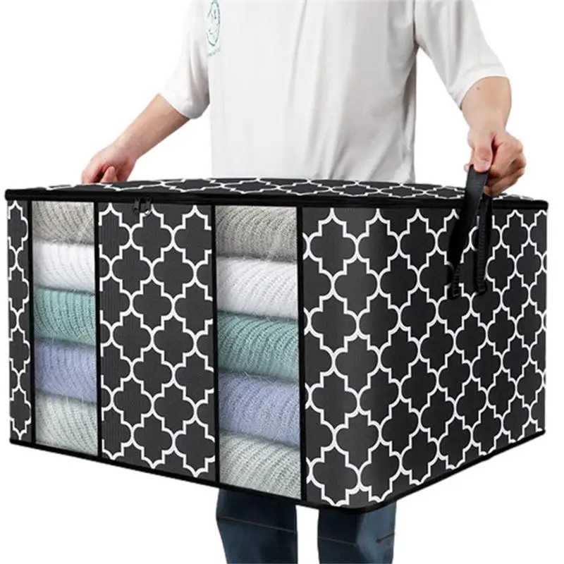 Foldable Storage Bag Clothes Blanket Quilt Organizer for Closet Sweater Cabinet