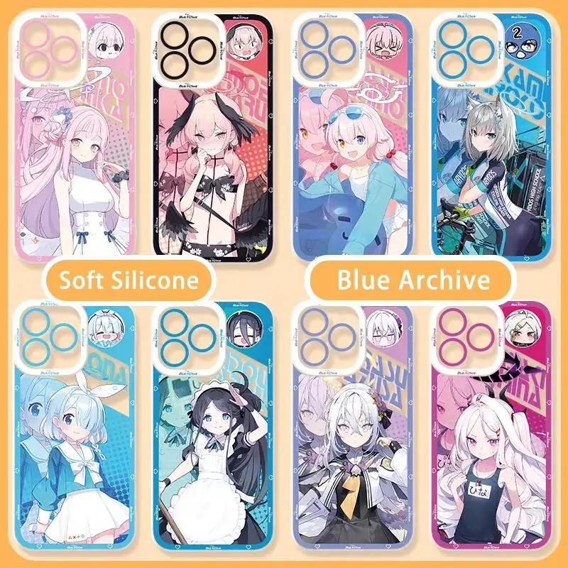 Adorable Anime Blue Archive Clear Phone Case Cover