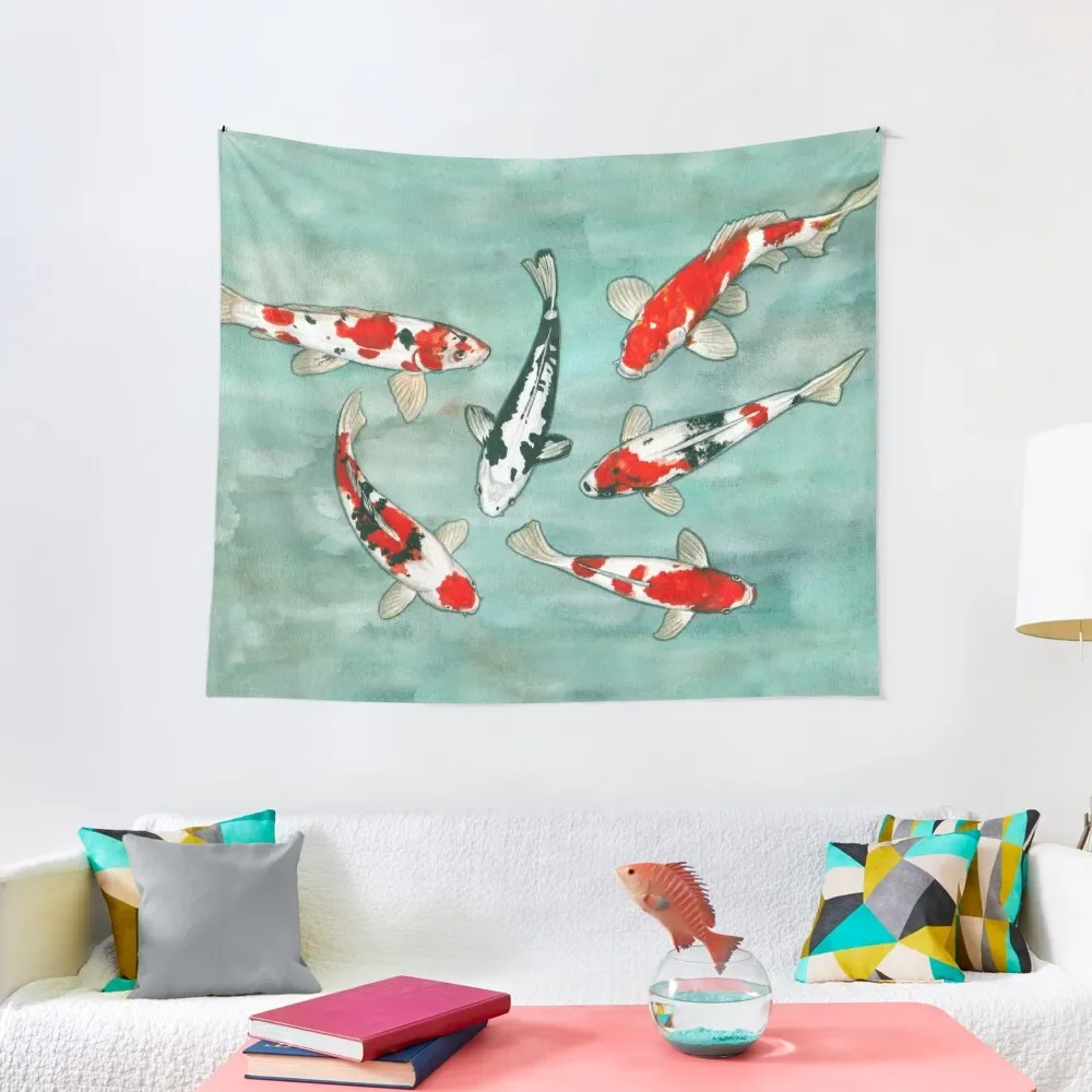 

Le ballet des carpes koi Tapestry Room Decore Aesthetic Aesthetic Decoration Art Mural Wall Art Tapestry