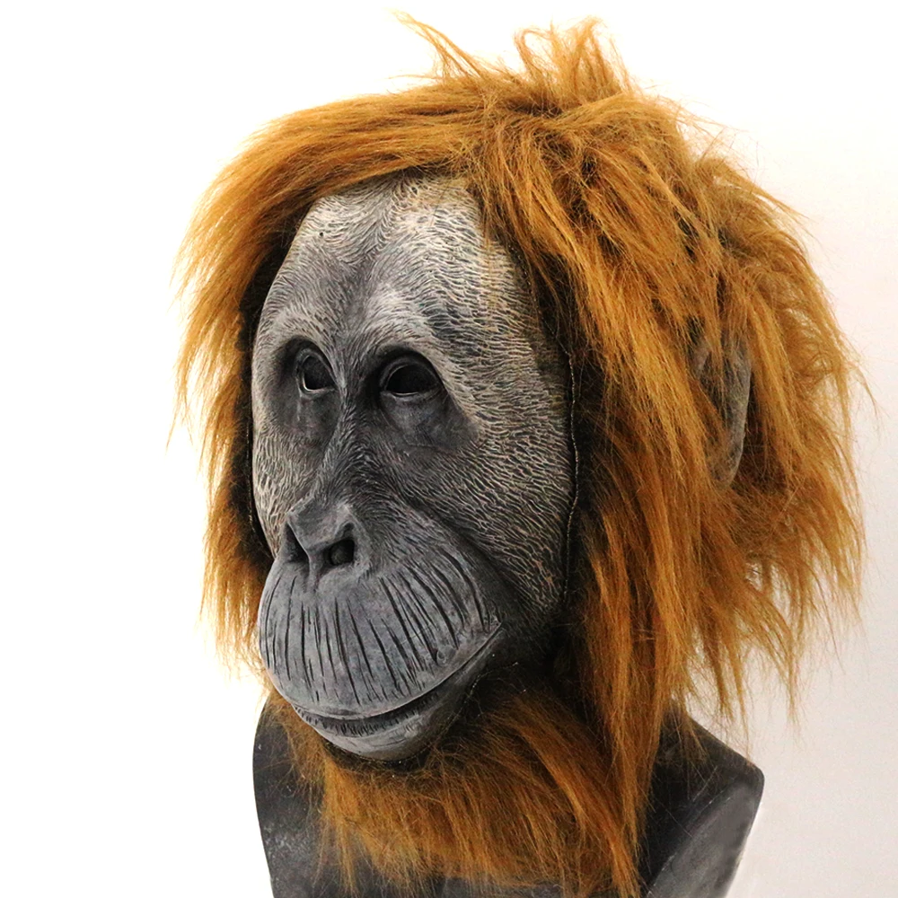 Animal Gorilla Mask Monkey Chimp Latex Animals Masks Halloween Party Cosplay Costume Horror Head Mask for Adults
