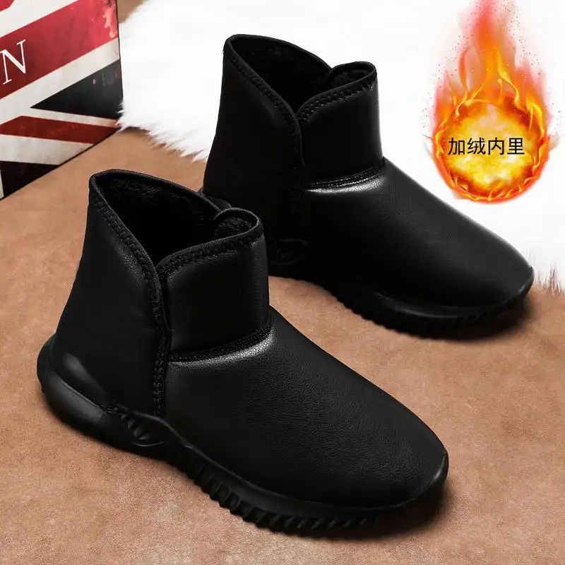 

Мужские зимние ботинки, Мужская теплая Утепленная обувь с бархатной подкладкой, Мужская молодежная зимняя обувь с хлопковой подкладкой
