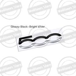 Premium Metal 3D Badge Letter Logo - Car Rear Trunk Body Sticker Emblem Accessory (Glossy Black Silver)