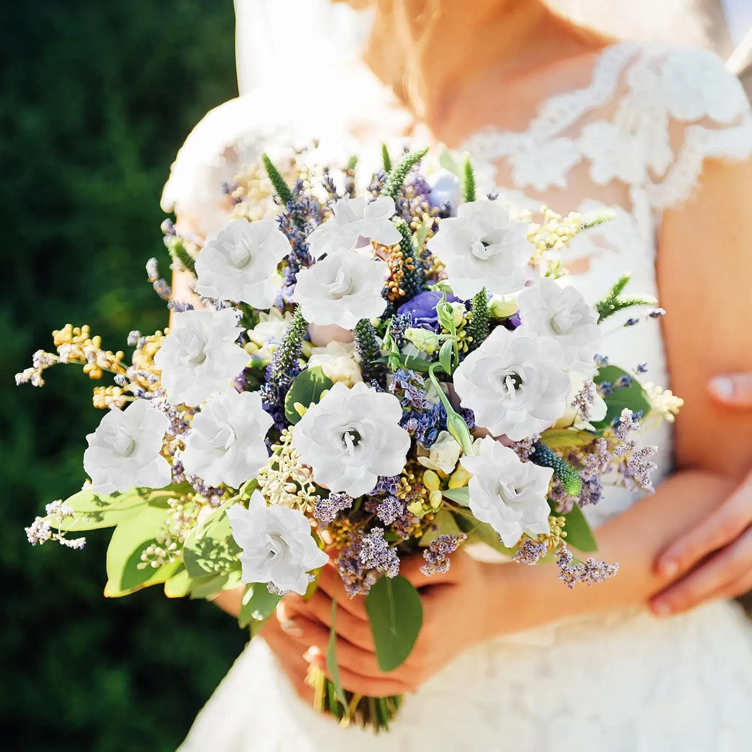 50/100 Stück künstliche Blumen Seidenrosen Halloween Festival Hochzeit Brautstrauß Home Room Decor DIY Geschenk Girlande Outdoor Garten – Detail 5