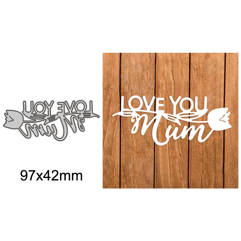 Heart Wors Birthday Metal Cutting Die Diecut Mould for Diy Molds Scrarpbooking Paper Cards Making Cuts Crafts