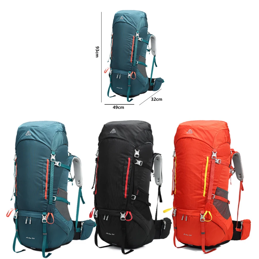 80L Travel Sports Hiking Bag Large Capacity Camping Backpack Bicycle Mochila Adjustable Molle Climbing Daypack with Rain Cover 6