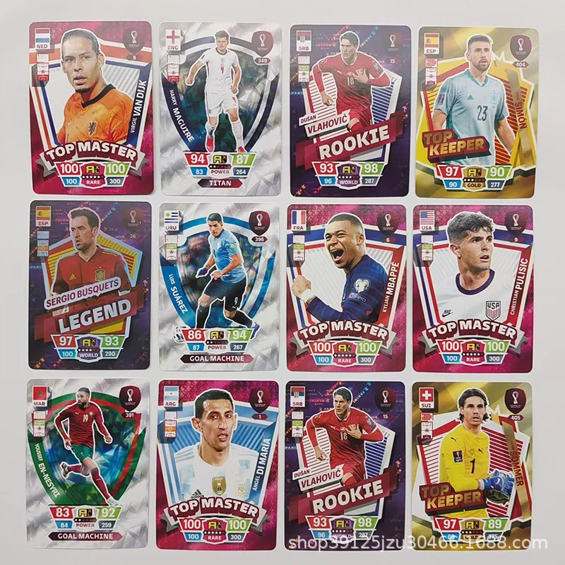 Collectible Cards 360Pcs/Box World Football Stars 10 Cards Per Pack Gold Card Of The World's Greatest Soccer Stars Collection Gift