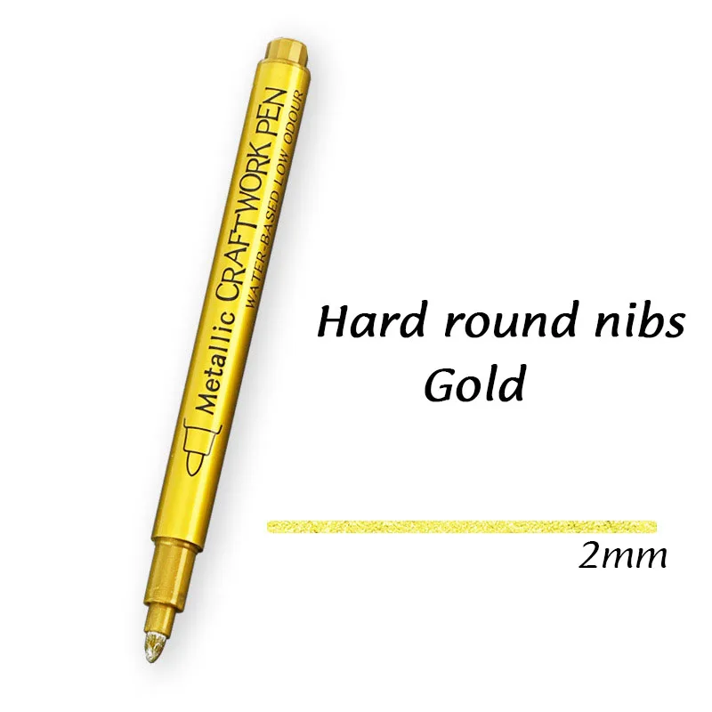 Metallic Brush Marker Pens – Gold & Silver Permanent Art Set for Crafts and Scrapbooking