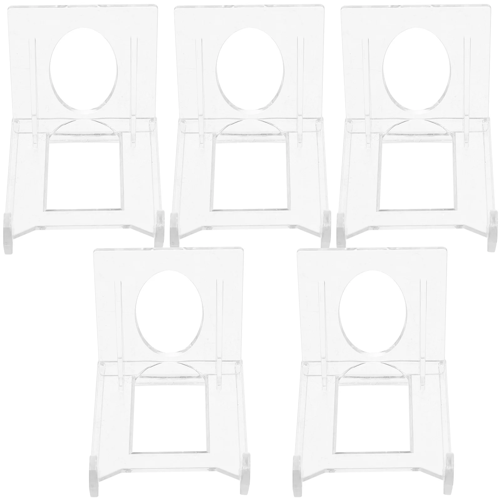 

5 Pcs Removable Stand Card Display Holder for Pictures Shelf Other Items Craft Stands Plate Holders Acrylic Ornament Shelves