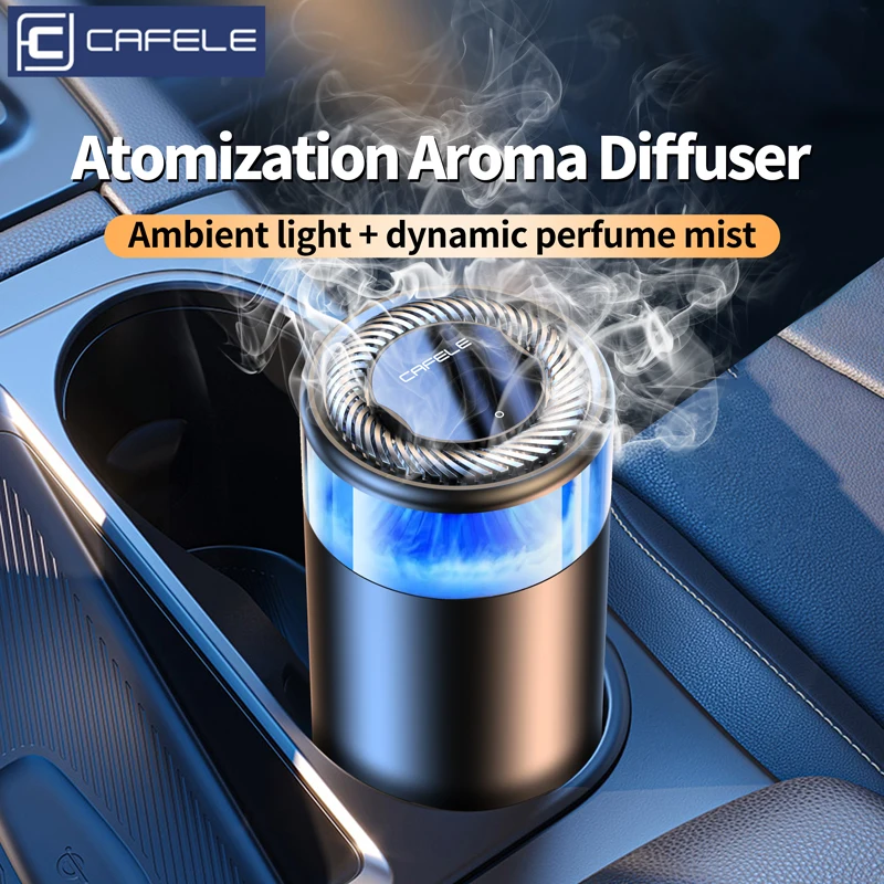 CAFELE Smart Aroma Diffuser Ultrasonic Atomization Car Air Purifier air freshener air purifier aromatherapy machine Auto On/Off Car Air Fresheners Aromatherapy With LED Light