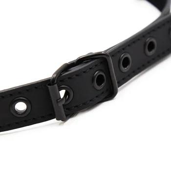Sex Open Mouth Gag Ball Black PU Leather Strap Bdsm Gag with Open Holes Slave Sexy Bondage Restraints Sex Toys for Women Couples 5