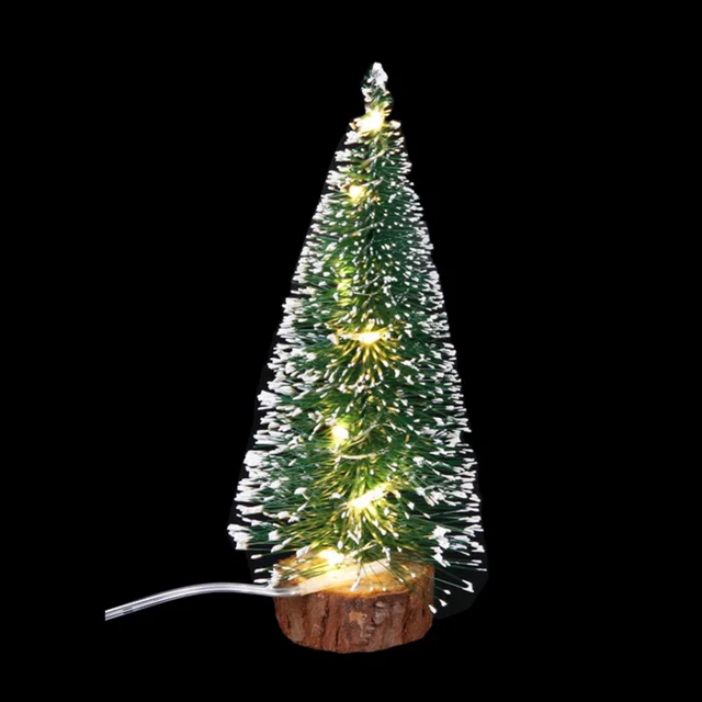 Christmas Green Cedar LED Lights Pine Needle Tree Christmas Decorations Desktop Ornament Gift Mini Christmas Tree Decorations 4