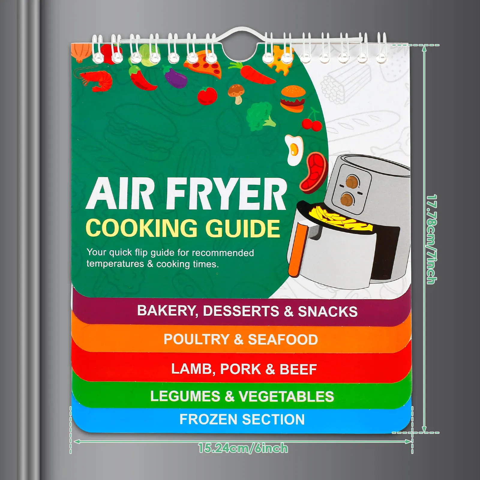 Air Fryer Magnetic Cheat Sheet Air Fryer Cookbook Keto Recipes Cooking Schedule Quick Reference Guide Sheet Kitchen Accessories