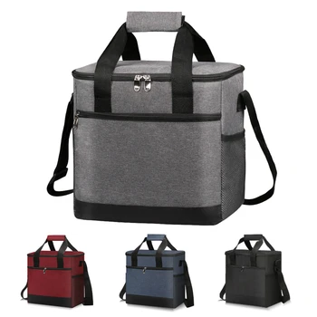 15L Portable Thermal Lunch Bag Food Box Durable Waterproof Office Cooler Lunch Box Ice Insulated Case Camping Oxford Large Bag 1