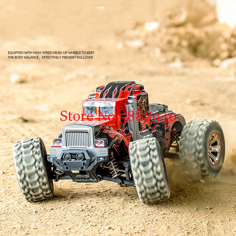 1:10 Full Scale 4WD All Terrain 60KM/H High-Speed Off-Road Remote Control Truck  Alloy Transmission LED Light RC Truck Car Model 6