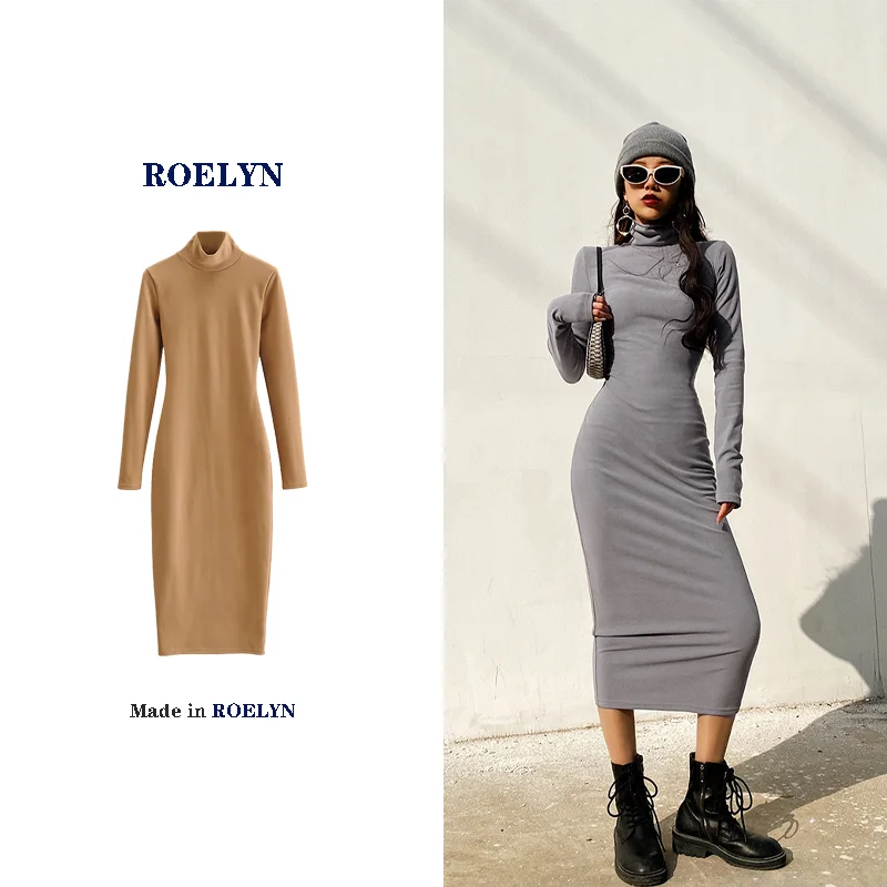

RL™ Spring, autumn, and winter tight dresses, European and American style spicy girl slim fitting and buttocks up long dresses