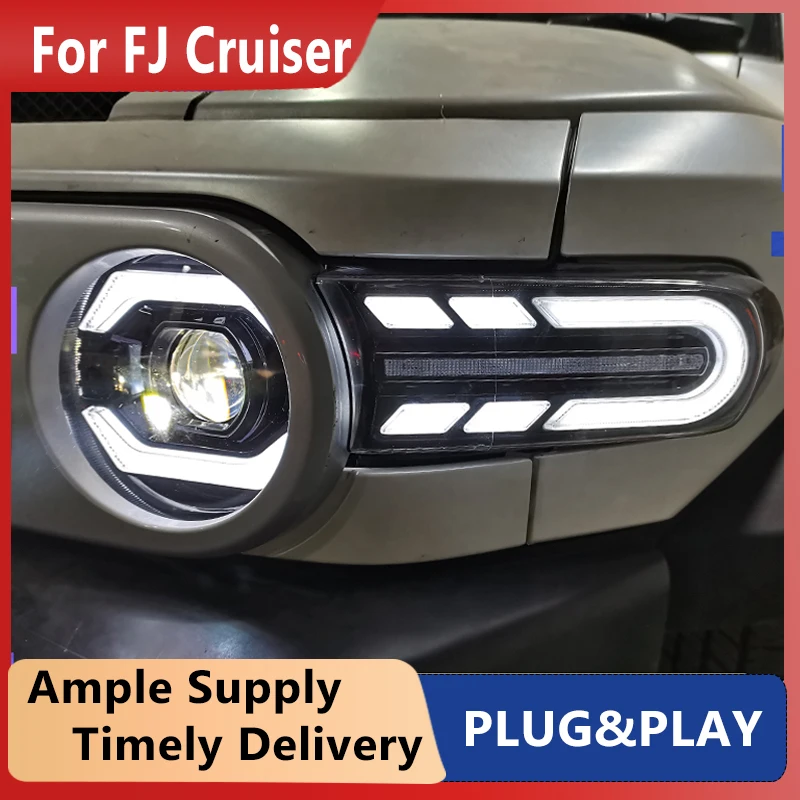 

2PCS Car Lights automotive Parts For Toyota FJ Cruiser 2007-2020 Benz type Head lamps LED Headlight LED Dual Projector FACELIFT