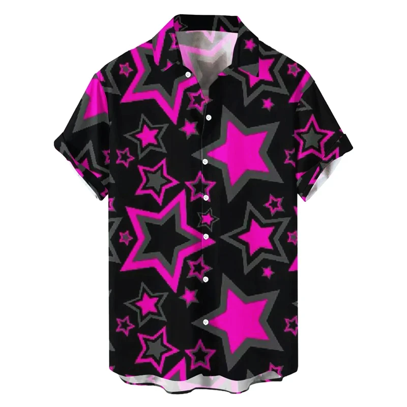 thumbnail image 1 of Camisa con estampado de corazón y amor para hombre, blusa de manga corta abotonada de verano, ropa para el día de San Valentín, vestidos de fiesta sociales, tops, 1 of 5