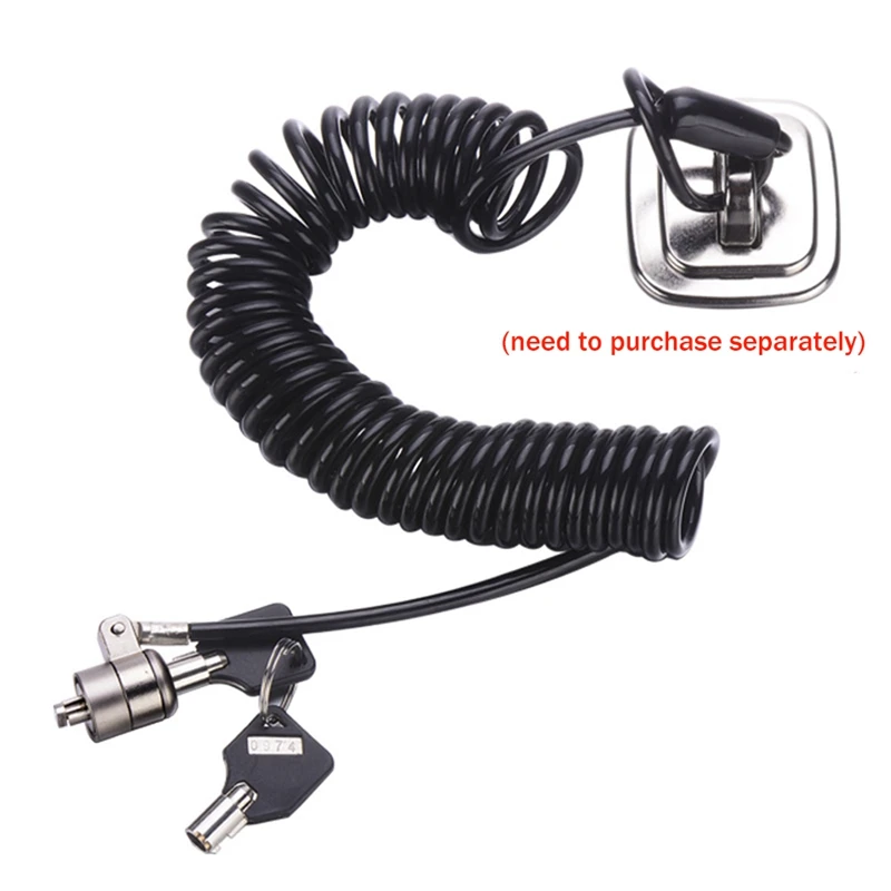 Laptop Computer Lock Laptop Lock Anti-Theft Universal Retractable Spring Rope Steel Cable Key Computer
