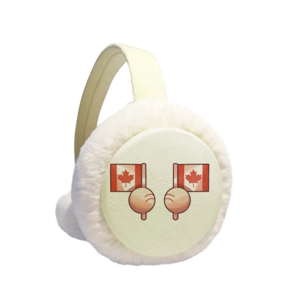

Canada Flag North America Ear Warmer Cable Knit Furry Fleece Earmuff Outdoor