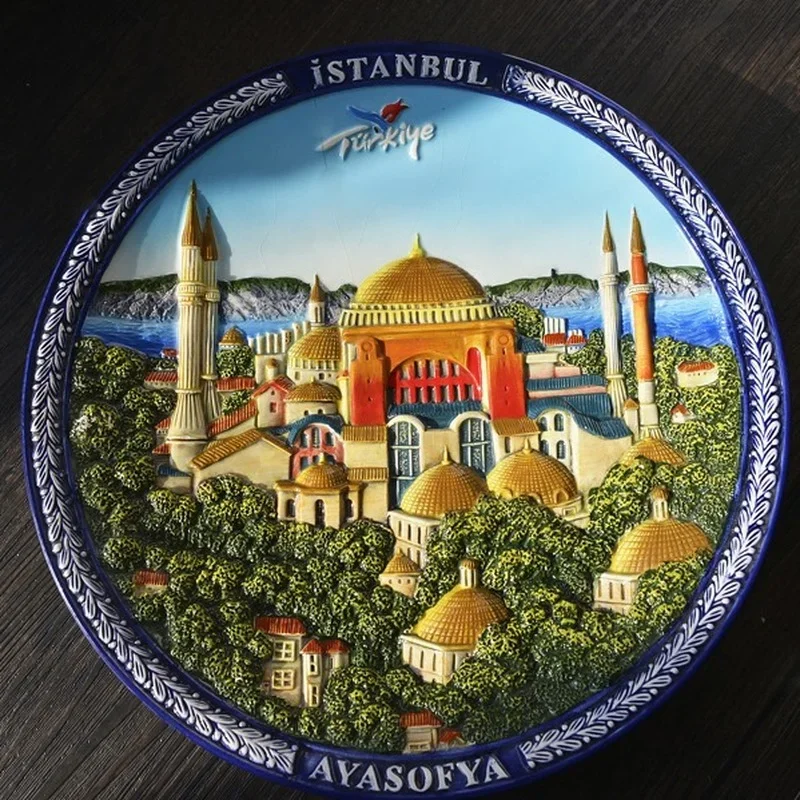 19-20cm Hand-painted Spain Barcelona Italy Belgium Serbia Tour Turkey Travel Souvenir Home Decoration Display Wall Hanging Plate 3