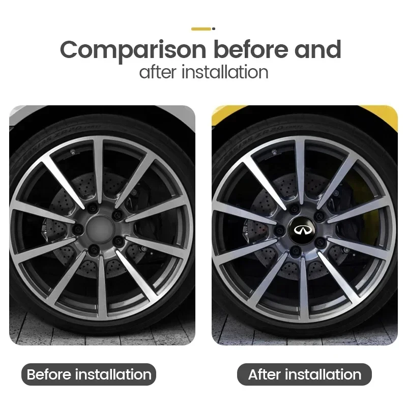 인피니티 Q30 Q50 Q60 Q70 QX30 QX50 QX60 QX70 QX80 ESQ IPL FX50용 금속 자동차 휠 센터 허브 캡 림 커버 엠블럼 스티커