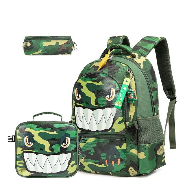 حقيبة مدرسية مع صندوق غداء للأطفال ، حقيبة ظهر للف...