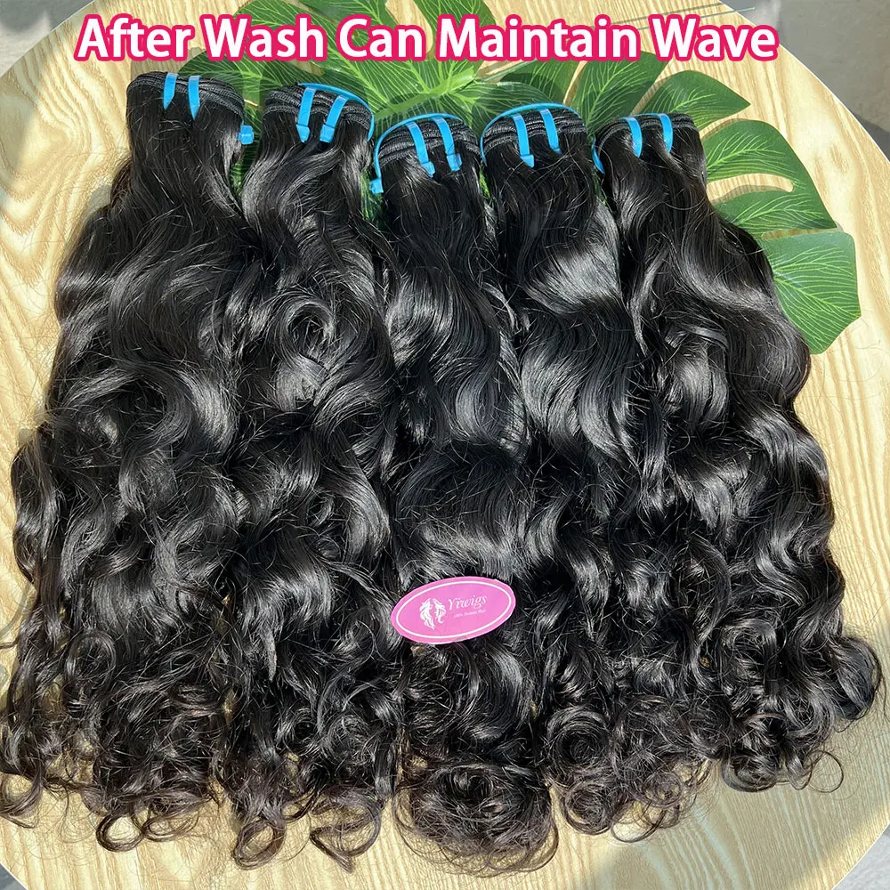 18A Water Wave Vietnamese 100% Human Hair Bundles #1B Natural Black Curly Unprocessed Raw Virgin Hair Weave Extensions For Women 3