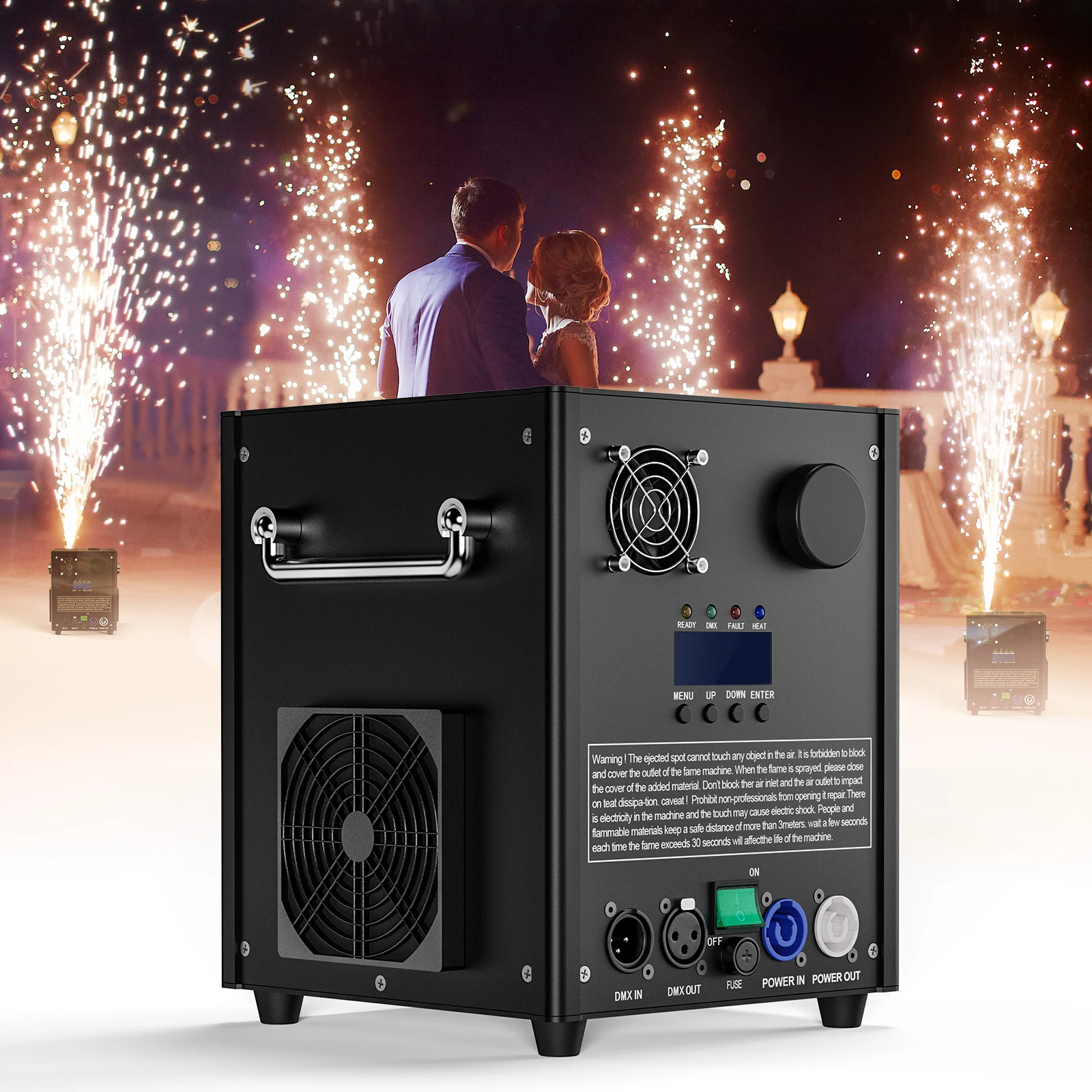 

Somspot 750W Electronic Cold Flame Top Spraying Machine Special Effect Machine DMX Stage Equipment for Wedding Musical Show