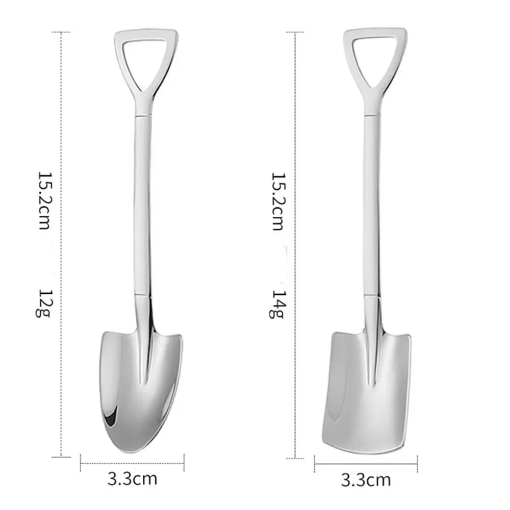 Stainless Steel Scoop Shovel Watermelon Spoon Coffee Tea Ice Cream Cake Tip Scoops 1PCS Kitchen Party Restaurant Party Supplies, stainless steel spoon,tea spoon