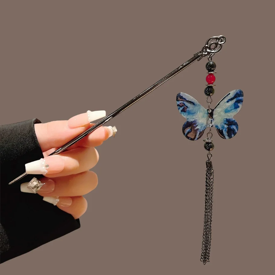 Einfache Haarstäbchen aus Legierung für Frauen und Mädchen, Metall-Haarnadeln, Vintage-Blumen-Haargabeln, Haaraccessoires, Geschenk – Detail 15