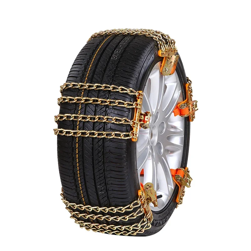 Car Tire Snow Chains 4 Bars Manganese Steel Roadway Safety Winter Emergency Snow Chain SUV Pickup Universal Chain Tyre