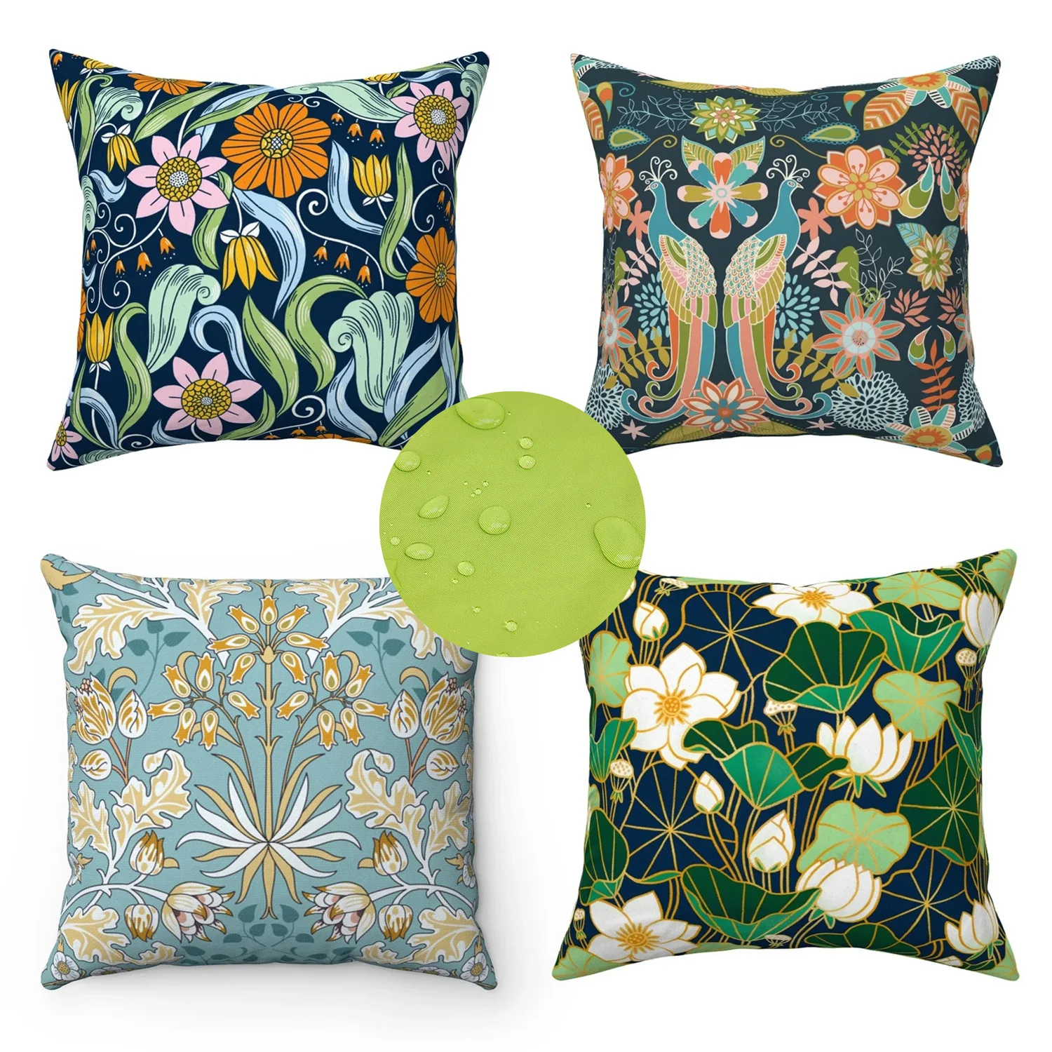 Coating Waterproof Cushion Cover 45x45cm Outdoor Garden Pillow Cover