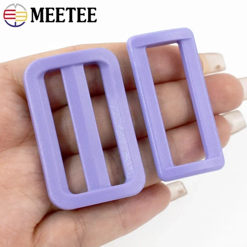 Meetee 10/20Pcs Plastic Tri-Glide Buckles 25/32/38mm O D Ring Bag Strap Adjust Clasp Webbing Connector Hook Dog Collar Accessory 2