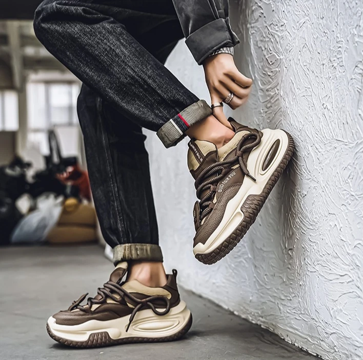 Mode Plattform Vulkanisierte Turnschuhe Männer Koreanische Casual Schuhe für Männer Tragen Beständig Street Style männer Chunky Turnschuhe Schuhe – Detail 6