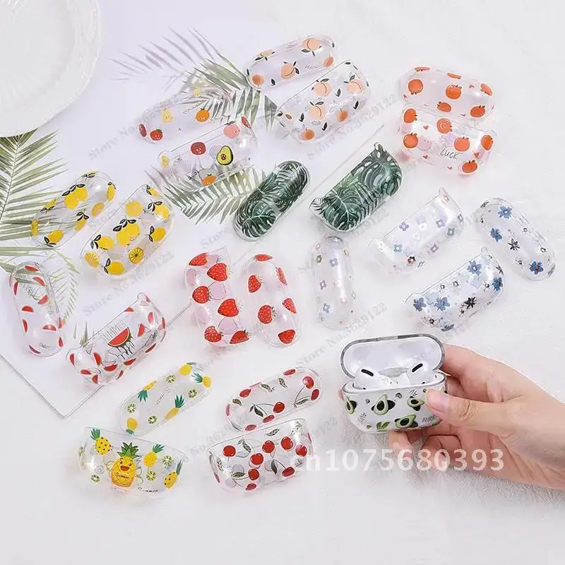 

Tough Airpods Pro Case Transparent Fruit Pattern Air Pod Pro Cover Cute Clear Shockproof Case for Airpods Coque