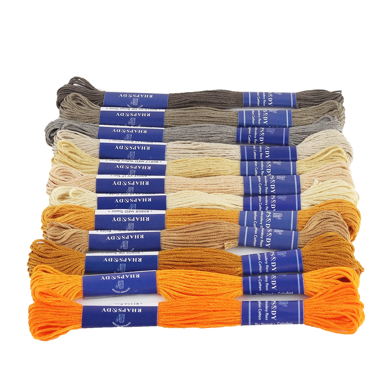 Premium Egyptian Cotton Embroidery Floss - 6 Strand, 8 Meters, Double Mercerized and Singed for Superior Cross Stitch and Sewing