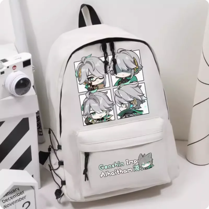 Anime Genshin Impact Alhaitham Cartoon Bag Women Man Fashion Leisure Teenagers Student Backpack Handbag B201