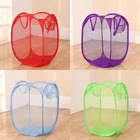 Foldable Color Mesh Clothes Dirty Clothes Basket Household Mesh Dirty Clothes Basket Storage Basket Storage Bucket Laundry Baske 2