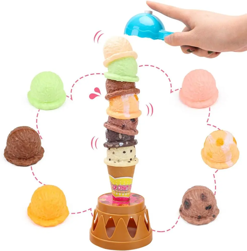 Children Simulation Food Kitchen Toy Ice Cream Stack Up Play Kids Pretend Play Toys Educational Toys For Baby Gifts kitchen toys