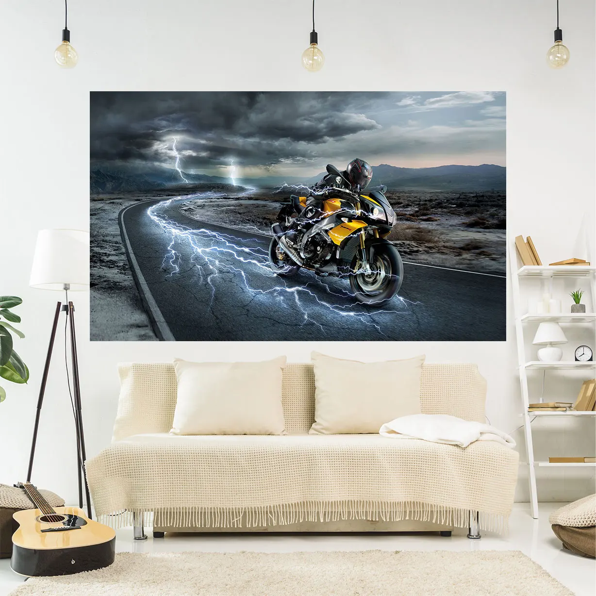 

QdDeco Cool Motorcycle Speed Drift Sports Tapestry Cool Wall Hanging Carpets Bedroom Decoration Aesthetic Room Decorative
