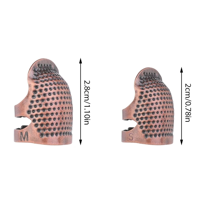 2pcs Sewing Thimble Vintage Finger Protector Antique Long Nail Thimble for Needlework Embroidery Tool Accessories