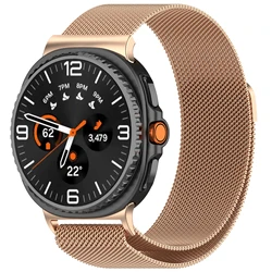 Premium Metal Milanese Magnetic Bracelet Watchband Strap - Watch 8 Classic 46mm (Rose gold)