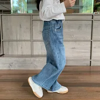 deer jonmi 2026 Automne – Jean ample pour enfants, style coréen, pantalon décontracté en denim pour bébés filles, coupe droite pour enfants 4
