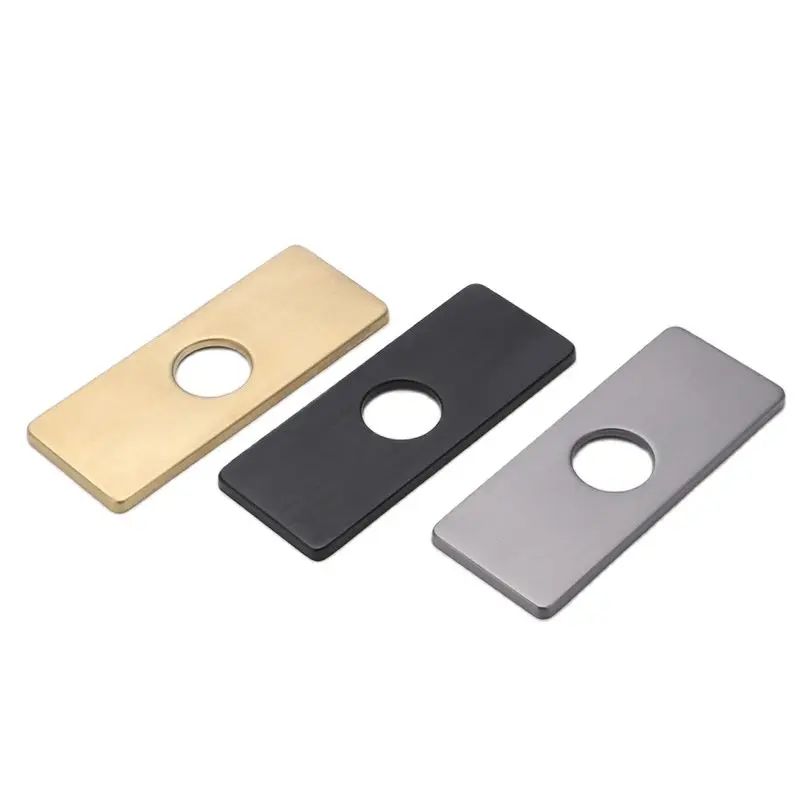 

1PC 304 Stainless Steel Brushed Electroplate Kitchen Faucet Decorative Plate Base Chassis Panel Square/Oval 6'
